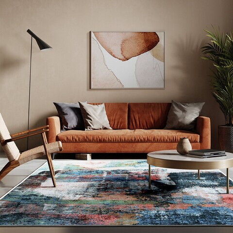 Covor, Kece-Fr104, 80x300 cm, Poliester, Multicolor
