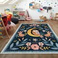 Covor, Wookece1694, 40x60 cm, Poliester, Albastru navy