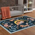 Covor, Wookece1694, 40x60 cm, Poliester, Albastru navy