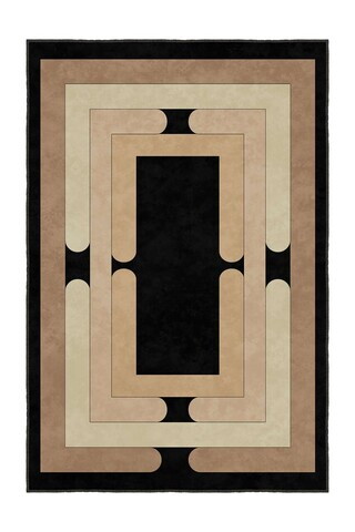 Covor, Sftkece045, 40x60 cm, Poliester, Negru