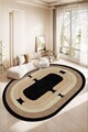Covor, Sftkece045-Oval, 140x220 cm, Poliester, Negru