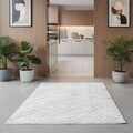 Covor, Dpelus, 100x400 cm, Poliester, Alb