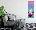Tablou decorativ, PC303, Bumbac/Poliester, Rama de lemn, Multicolor