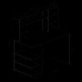 Birou, Hanah Home, Liora, 120x130x60 cm, PAL, Alb/Maro