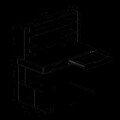 Birou, Hanah Home, Mila, 120x132x60 cm, PAL, Alb/Maro