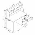 Birou, Hanah Home, Orina, 120x135x60 cm, PAL, Alb/Maro