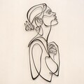 Decoratiune de perete, Woman Silhouette, Otel, Dimensiune: 40 x 88 cm (1 bucată), Negru