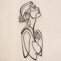 Decoratiune de perete, Woman Silhouette, Otel, Dimensiune: 40 x 88 cm (1 bucată), Negru