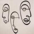 Decoratiune de perete, Abstract Line, Otel, Dimensiune: 29 x 57 cm (1 bucată), Negru