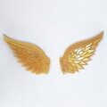 Decoratiune de perete, Angel Wings Metal Wall Art Set, Otel, Dimensiune: 46 x 50 cm (2 bucăți), Auriu