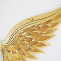 Decoratiune de perete, Angel Wings Metal Wall Art Set, Otel, Dimensiune: 46 x 50 cm (2 bucăți), Auriu