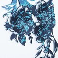 Decoratiune de perete, Carpa Koi- APT748 M, Otel, Dimensiuni: 44 x 67 cm, Albastru