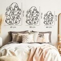 Decoratiune de perete, Faces Line Art- APT743 M, Otel, Dimensiuni: 58 x 79 cm, Negru