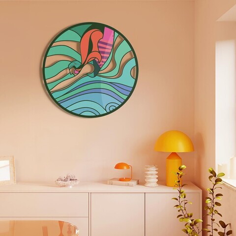 Decoratiune de perete, Nature’s Melody, Otel, Dimensiune: 69 x 69 cm (1 bucată), Multicolor