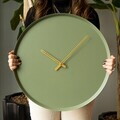 Ceas de perete, Earthy Metal Wall Clock, Otel, Dimensiune: 49 x 49 cm, Verde