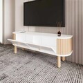 Comoda TV, Hanah Home, Berlin, 120x30x40 cm, PAL, Alb / Natural