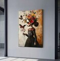Tablou decorativ, YNS-1031-70 x 100, Canvas, Lemn, Multicolor