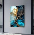 Tablou decorativ, YNS-1025-80 x 120, Canvas, Lemn, Multicolor