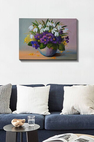 Tablou decorativ, Kanvas Tablo (50 x 70), Canvas, Rama din lemn (grosime 3 cm), Multicolor
