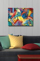 Tablou decorativ, Kanvas Tablo (50 x 70), Canvas, Rama din lemn (grosime 3 cm), Multicolor