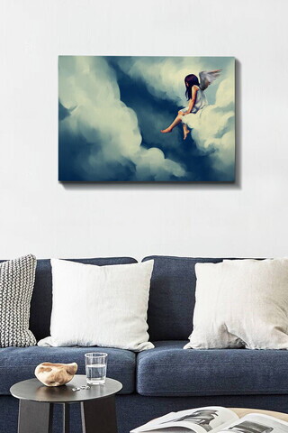 Tablou decorativ, Kanvas Tablo (50 x 70), Canvas, Rama din lemn (grosime 3 cm), Multicolor