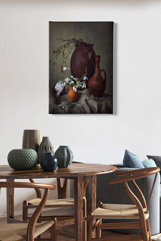 Tablou decorativ, Kanvas Tablo (50 x 70), Canvas, Rama din lemn (grosime 3 cm), Multicolor