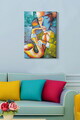 Tablou decorativ, Kanvas Tablo (50 x 70), Canvas, Rama din lemn (grosime 3 cm), Multicolor