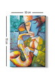 Tablou decorativ, Kanvas Tablo (50 x 70), Canvas, Rama din lemn (grosime 3 cm), Multicolor