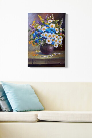 Tablou decorativ, Kanvas Tablo (50 x 70), Canvas, Rama din lemn (grosime 3 cm), Multicolor