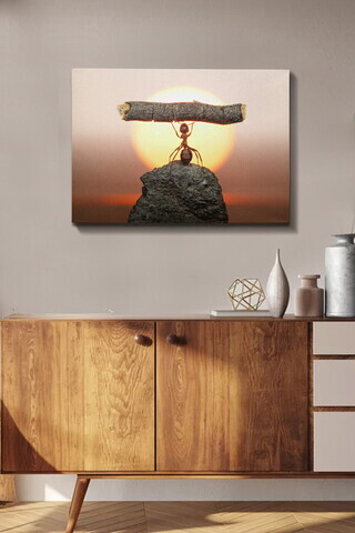 Tablou decorativ, Kanvas Tablo (50 x 70), Canvas, Rama din lemn (grosime 3 cm), Multicolor