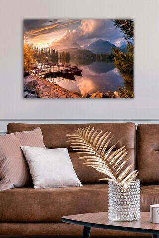 Tablou decorativ, 1241168548-5070, Canvas, Rama din lemn (grosime 3 cm), Multicolor