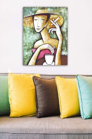 Tablou decorativ, 21398524-5070, Canvas, Rama din lemn (grosime 3 cm), Multicolor