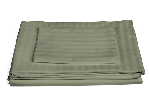 Lenjerie de pat, 2 persoane, 100% Bumbac egiptean, 4 piese, kaki