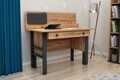 Birou, Hanah Home, Valerin, 120x72x60 cm, PAL, Pin Atlantic / Antracit