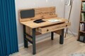 Birou, Hanah Home, Valerin, 120x72x60 cm, PAL, Pin Atlantic / Antracit