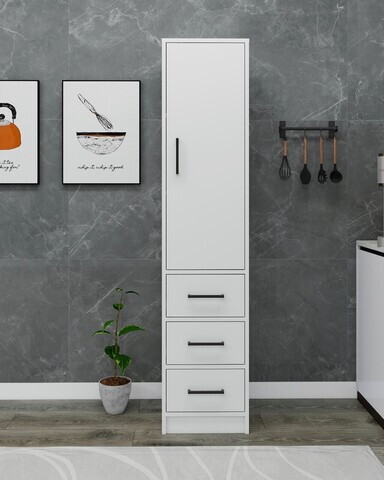 Dulap multifunctional, Hanah Home, Modera, 40x181.8x40 cm, PAL, Alb