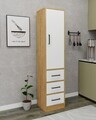 Dulap multifunctional, Hanah Home, Modera, 40x181.8x40 cm, PAL, Stejar Safir / Alb
