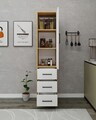 Dulap multifunctional, Hanah Home, Modera, 40x181.8x40 cm, PAL, Stejar Safir / Alb