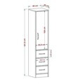 Dulap multifunctional, Hanah Home, Modera, 40x181.8x40 cm, PAL, Stejar Safir / Alb