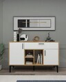 Consola, Hanah Home, Tuvas, 135x83.6x40 cm, PAL, Stejar Safir / Alb
