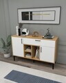 Consola, Hanah Home, Tuvas, 135x83.6x40 cm, PAL, Stejar Safir / Alb