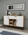 Consola, Hanah Home, Tuvas, 135x83.6x40 cm, PAL, Stejar Safir / Alb