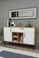 Consola, Hanah Home, Tuvas, 135x83.6x40 cm, PAL, Stejar Safir / Alb
