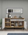 Consola, Hanah Home, Tuvas, 135x83.6x40 cm, PAL, Stejar Safir / Alb
