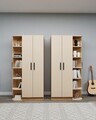 Dulap pentru haine, Hanah Home, Linda Luses, 180x181.8x50 cm, PAL, Pin Atlantic / Bej