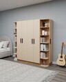 Dulap pentru haine, Hanah Home, Linda Luses, 180x181.8x50 cm, PAL, Pin Atlantic / Bej