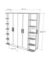 Dulap pentru haine, Hanah Home, Linda Luses, 180x181.8x50 cm, PAL, Pin Atlantic / Bej