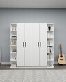 Dulap pentru haine, Hanah Home, Linda Luses, 180x181.8x50 cm, PAL, Alb