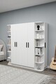 Dulap pentru haine, Hanah Home, Linda Luses, 180x181.8x50 cm, PAL, Alb