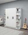 Dulap pentru haine, Hanah Home, Linda Luses, 180x181.8x50 cm, PAL, Alb